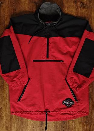 Мужской винтажный анорак vintage 90s nidecker swiss snowboard black and red anorak light ski jacket