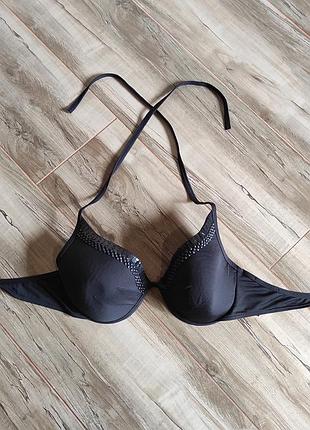 Черный верх от купальника лиф next signature s/32e / eur 70e с пайетками и завязками(5 размер)