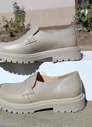 Новые кожаные туфли цвета мокка 👞👞 2