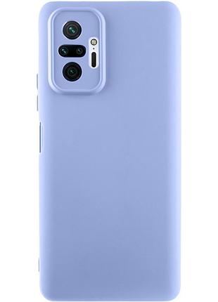 Чехол tpu getman liquid silk full camera для xiaomi redmi note 10 pro / 10 pro max сиреневый / light purple