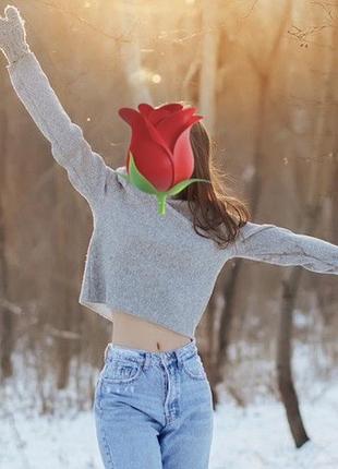 Сірий вкорочений світшот zara розмір s