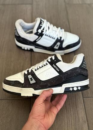 Louis vuitton limited men's us 9 virgil abloh black x white trainer sneaker р 46 30 см