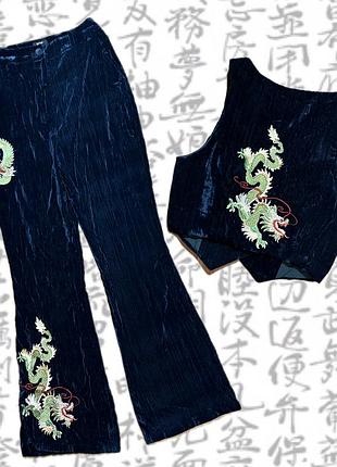 † nasty gal dragon velvet set (vest & trousers)