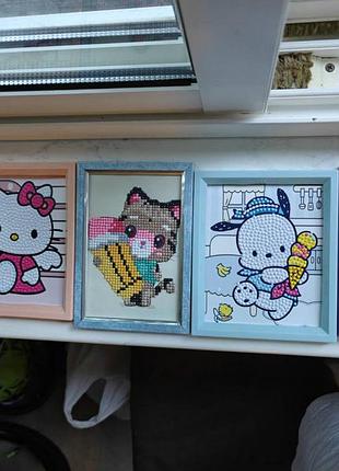 Набор картин в детскую комнату / алмазная мозаика sanrio куроми