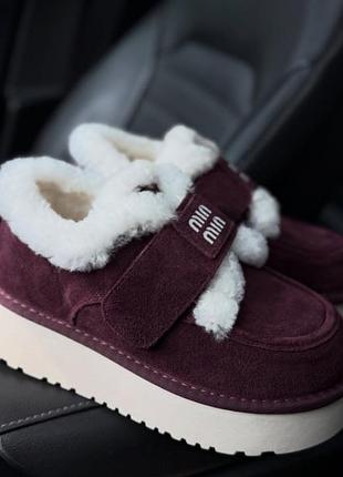 Уггі жіночі miu miu бордові