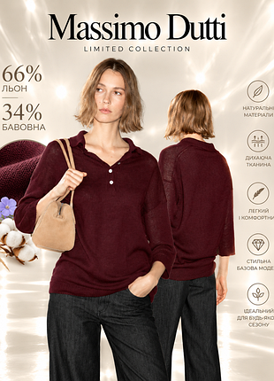 Massimo dutti джемпер поло на основе льна