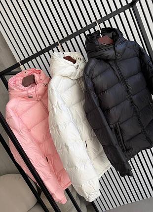 Короткий пуховик moncler чорний білий рожевий нова модель в наявності
