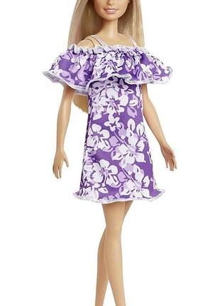 Лялька barbie loves the ocean блондинка у фіолетовій сукні з окулярами