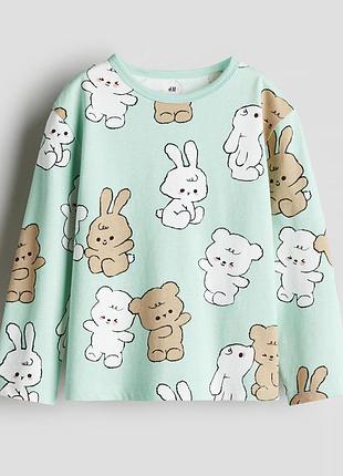 Утеплений (на флісі) джемпер світшот h&m на дівчинку 35092, єдиноріг