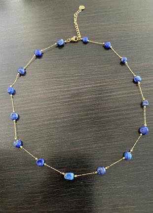 Колье ожерелье из натуральных камне lapis lasuri лазурит