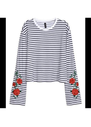 Новий лонгслів смужка h&m лонгслів у смужку