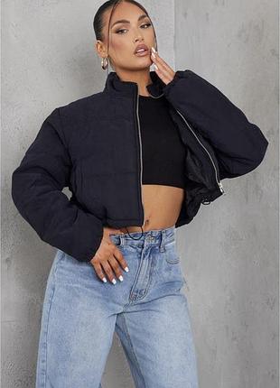 Куртка жіноча пуховик prettylittlething чорна розмір s/m