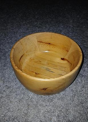 Большая добротная миска дерево швеция винтаж 10×22см