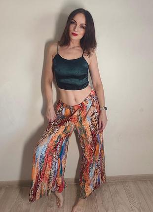 Яркие широкие брюки shein, р. xl 🧡