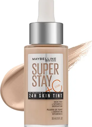 Стійкий тональний флюїд для обличчя з вітаміном с maybelline new york superstay skin tint
