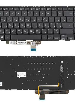 Клавиатура для ноутбука asus (ux564 series) rus, black, без фрейма, подсветка клавиш