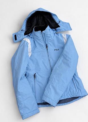 Куртка жіноча fila вінтажна блакитна з білими вставками xs