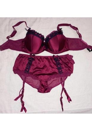 Шикарний новий комплект білизни бургунді від бреду curvy kate