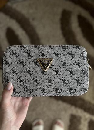 Сумка жіноча guess сіра з монограмою