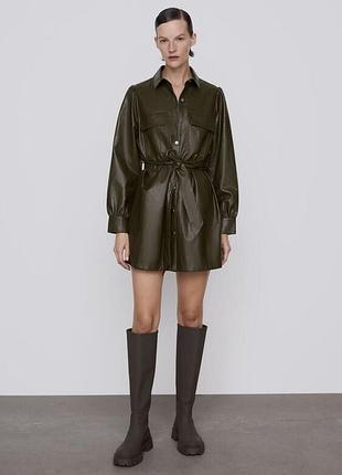 Рубашка еко шкіра zara розмір l