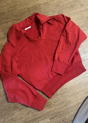 Жіночий світшот zara червоний з коміром