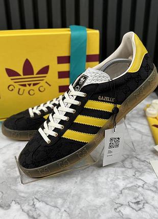 Gucci x adidas gazelle monogram мужские кроссовки оригинал 12 us / 46.5 fr