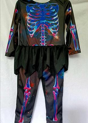 Карнавальный костюм «неоновый скелет» amscan neon skeleton girl, хелловин
