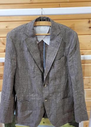 Оригинальный жакет пиджак мужской льяной massimo dutti