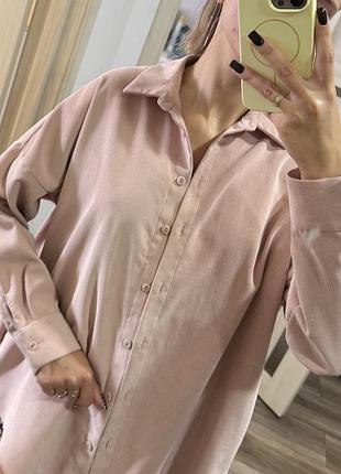 Жіноча тепла пудрова рубашка zara s-m