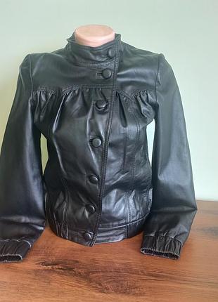 Кожаная куртка only delicious leather jacket, размер xs (натуральная кожа)