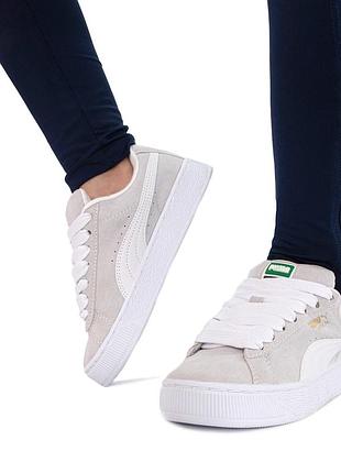 Suede xl beige white