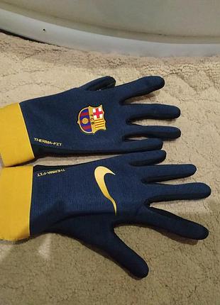 Подростковые,детские,женские  перчатки nike fc barcelona therma-fit originals / футбольные перчатки барселона