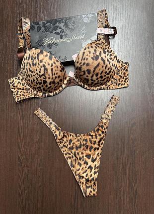 Комплект жіночої білизни victoria’s secret леопардовий