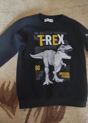 Кофта для хлопчика чорна з принтом t-rex