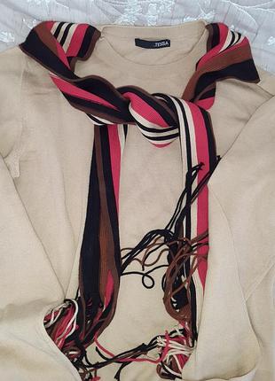 Жіночий джемпер burberry з шарфом, бежевий