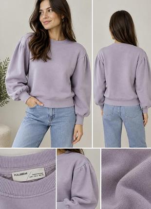 Бузковий натуральний  світшот pull&bear,р.s,тканина трехнитка,без нюансів