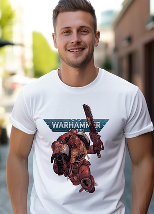 Футболка чоловіча з оригінальним принтом написом "warhammer 40k" push it