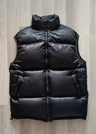 Черная дутая жилетка с воротником-стойкой и молнией спереди relaxed puffer vest