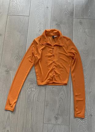 Топ жіночий h&m помаранчевий з довгим рукавом xs