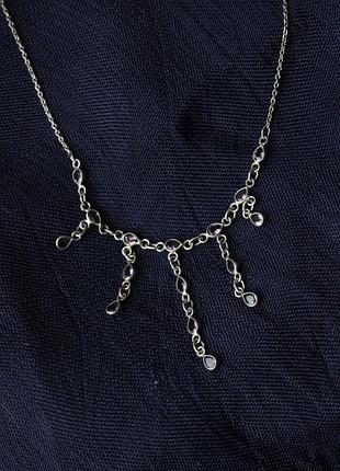 Серебро 925 аметист колье