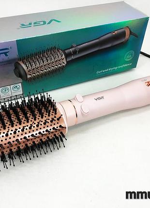 Электрический фен браш для укладки волос vgr v-494 800вт pink