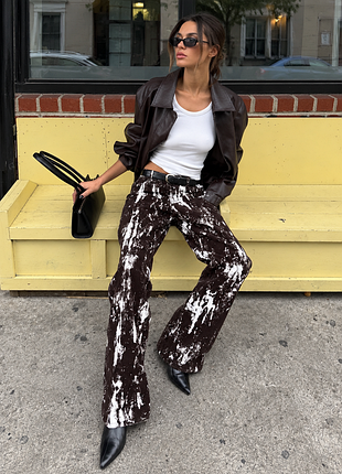 Джинси з флоковим/велюровим покриттям zara