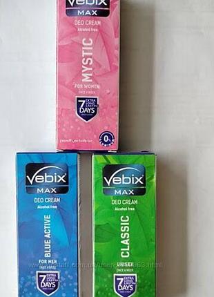 Дезодорант дезодорант vebix deo cream max 7 days mystic (вебикс део крем 7 дней). производство еглипта
