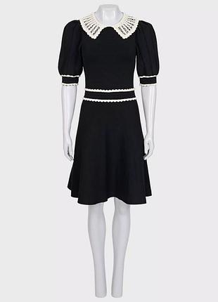 Коротка сукня жіноча sandro paris scalloped collared knit skater dress black, нова!