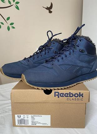 Зимові кросівки- черевики reebok classic leather mid ripple (р. usa 9,5/ 27,5см), оригінал, стан нових