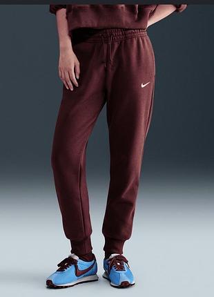 Утеплені бордові спортивні штани nike