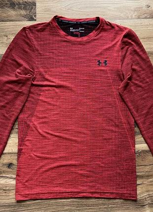 Under armour red black heatgear чоловічий лонгслів спорт