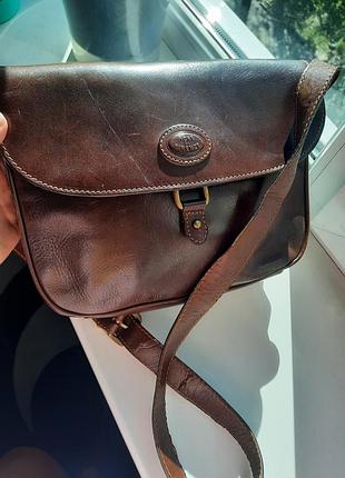 Вінтаж сумка жіноча шкіряна коричнева через плече rode di firenze(італія)