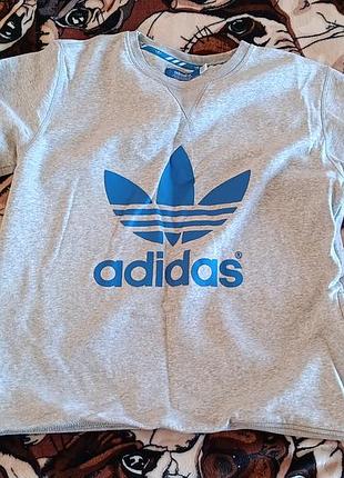 Чоловіче худі adidas сіре з синім логотипом