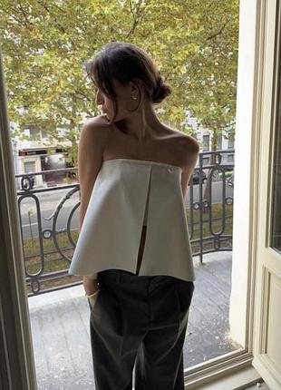 Zara блуза топ бандо без рукавів